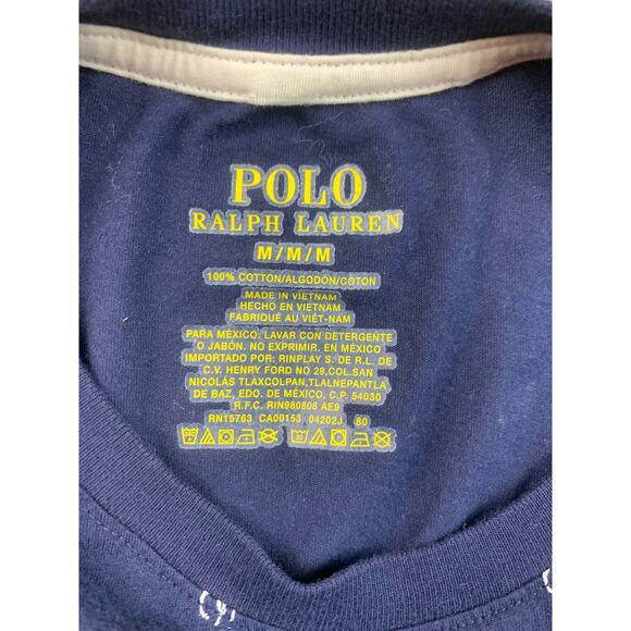 Polo Ralph Lauren Men's Medium Navy All Over Print Crewneck T-Shirt - Picture 3 of 8